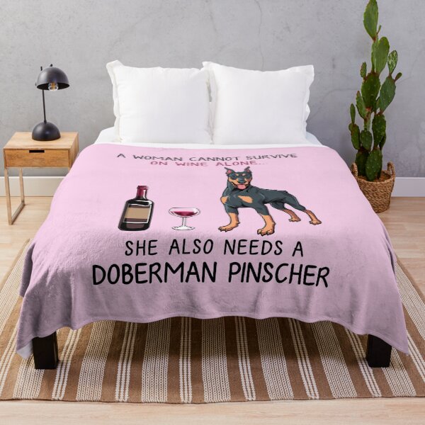 Item preview, Doberman Pinscher and wine Funny dog designed and sold by TeeDoozy.