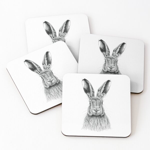 Item preview, Hare in black pen designed and sold by Sara Ray.