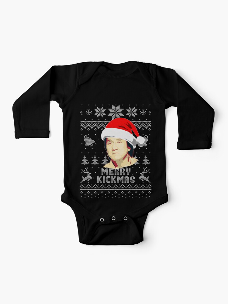 Jackie Chan Merry Kickmas Baby One Piece By Idaspark Redbubble