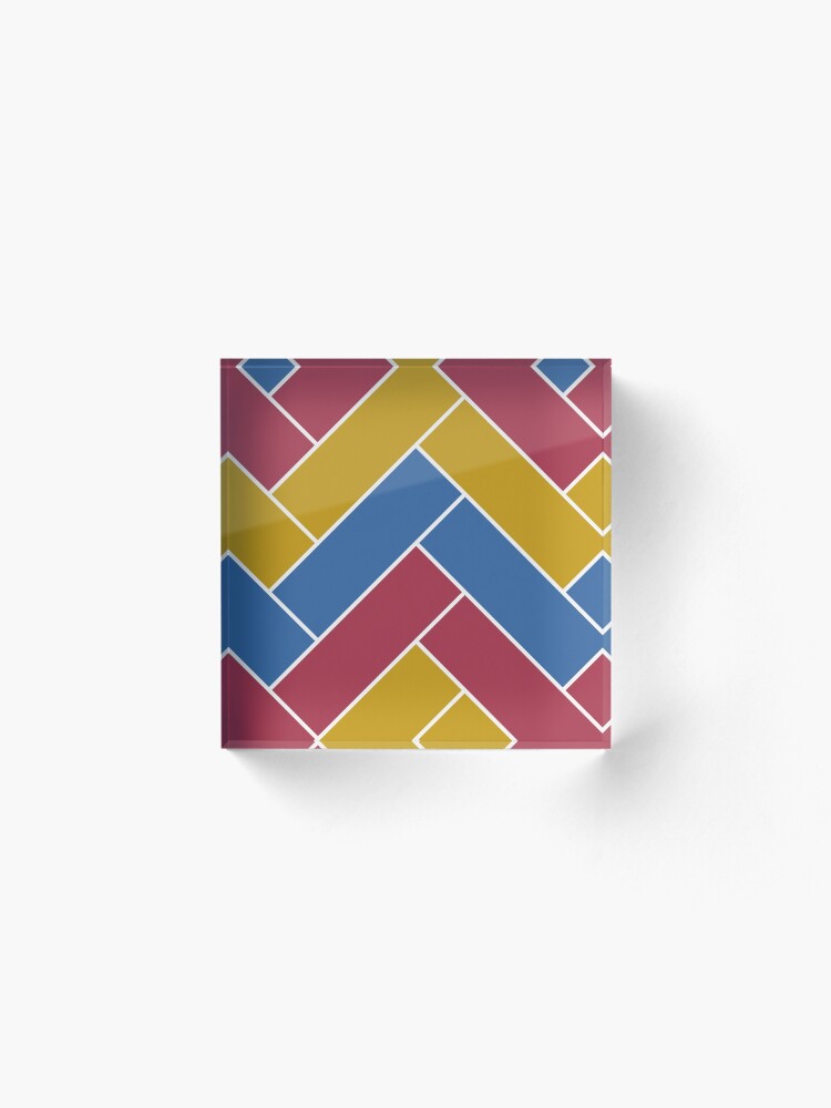 Alternate view of Geometric Pattern: Herringbone: Summer Acrylic Block