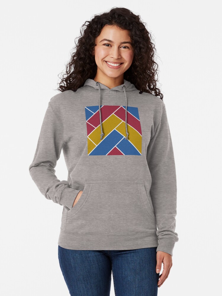 Alternate view of Geometric Pattern: Herringbone: Summer Lightweight Hoodie