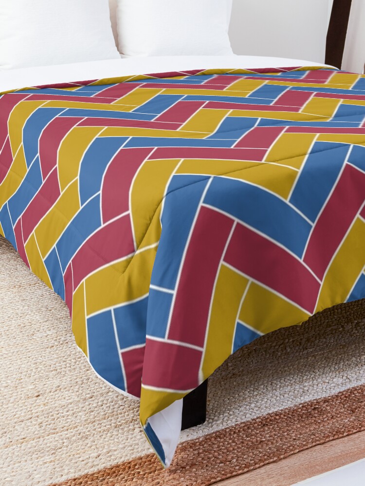 Alternate view of Geometric Pattern: Herringbone: Summer Comforter