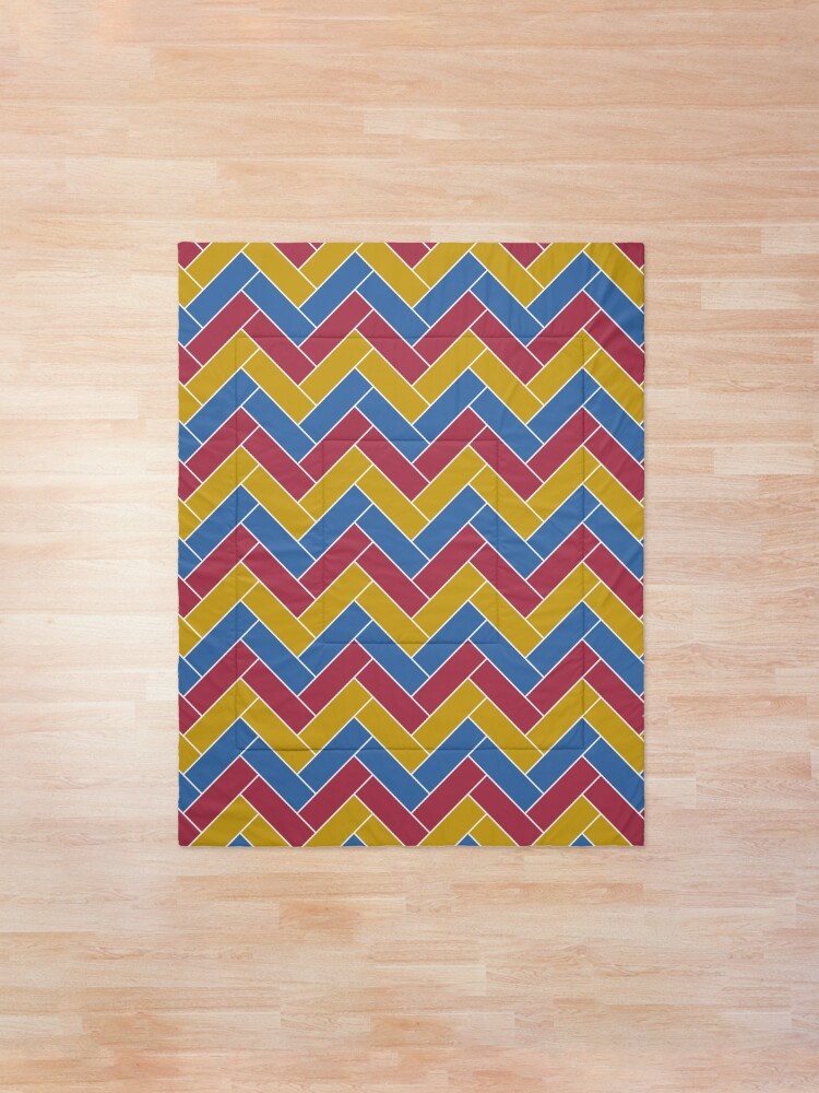 Alternate view of Geometric Pattern: Herringbone: Summer Comforter