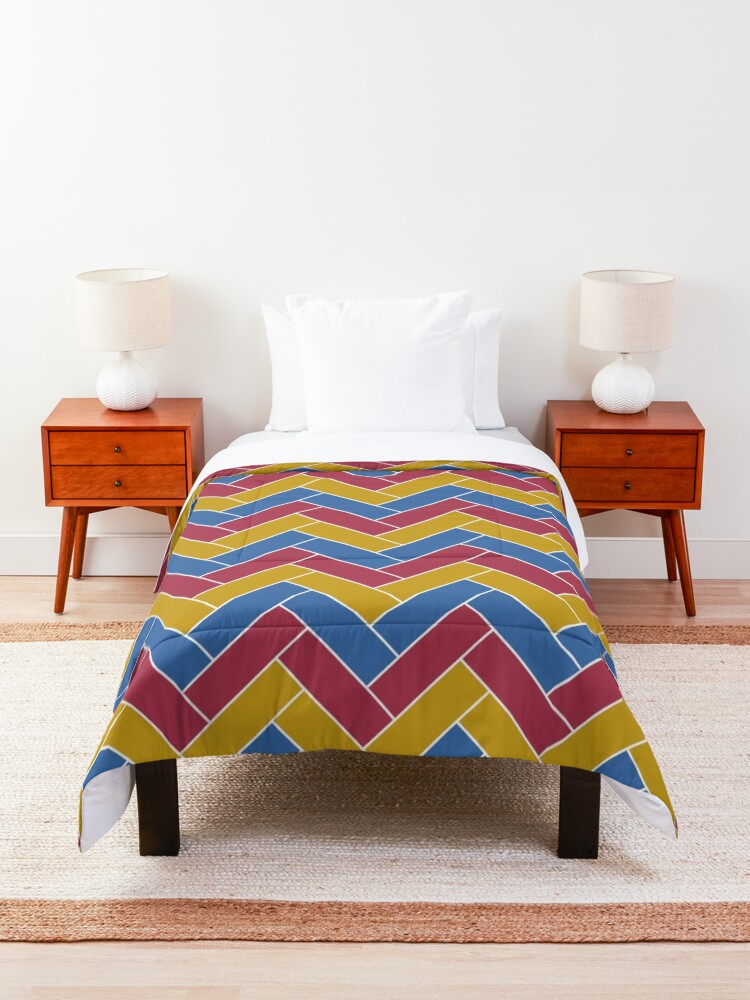 Alternate view of Geometric Pattern: Herringbone: Summer Comforter