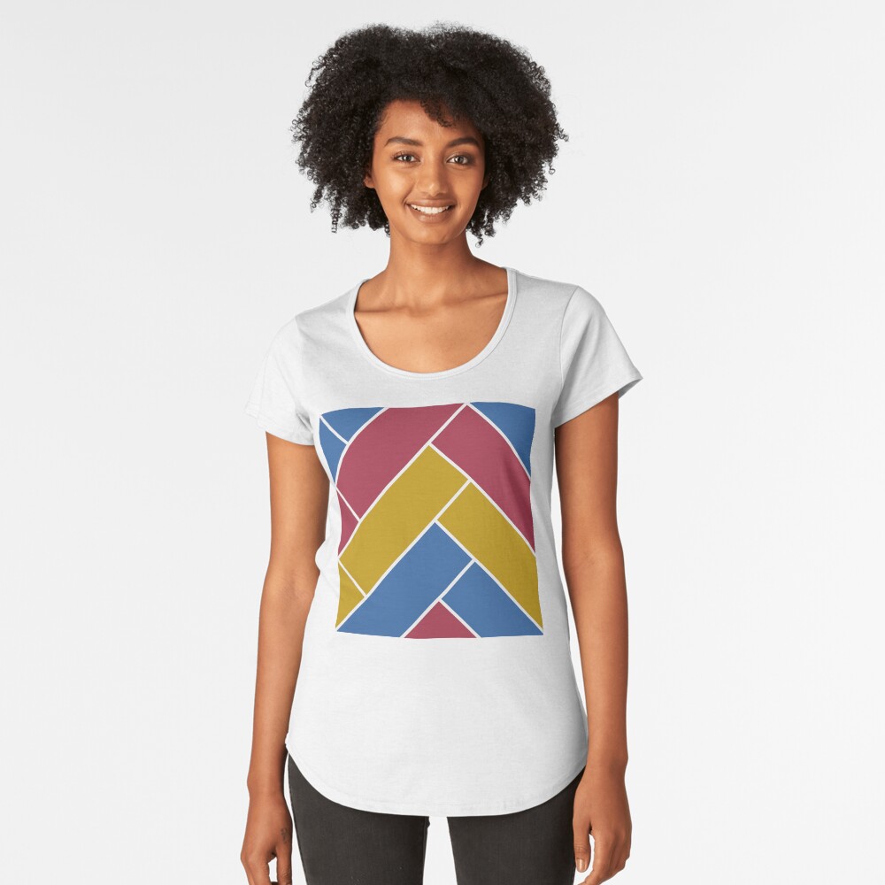 Geometric Pattern: Herringbone: Summer Premium Scoop T-Shirt