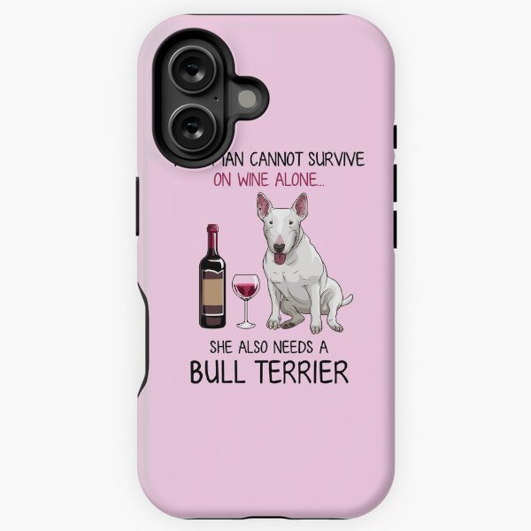 Artikel-Vorschau von Bullterrier und Wein Lustiger Hund, designt und verkauft von TeeDoozy.