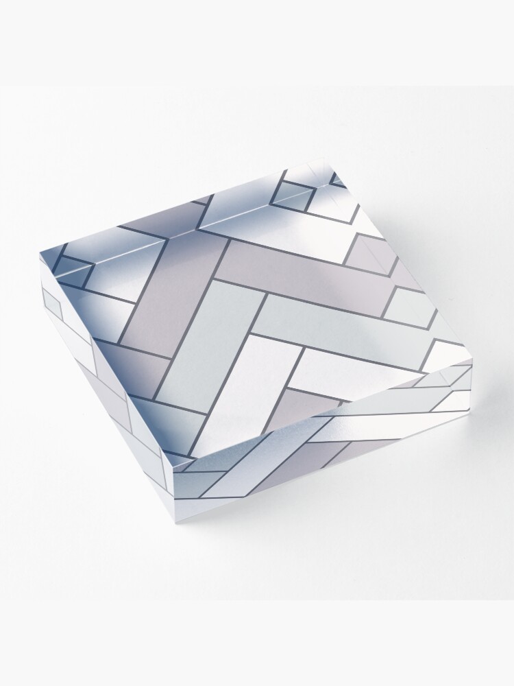 Alternate view of Geometric Pattern: Herringbone: Winter Acrylic Block
