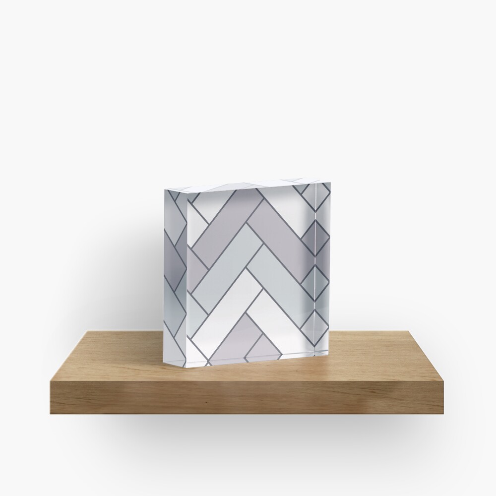 Geometric Pattern: Herringbone: Winter Acrylic Block