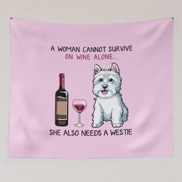 Item preview, Westie and wine Funny dog designed and sold by TeeDoozy.