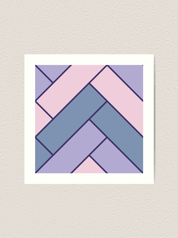 Alternate view of Geometric Pattern: Herringbone: Iris Art Print