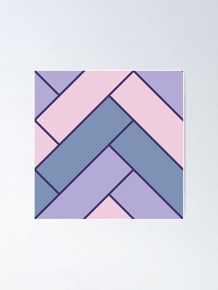 Alternate view of Geometric Pattern: Herringbone: Iris Poster