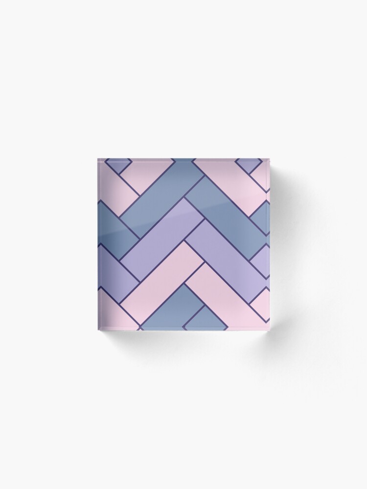 Alternate view of Geometric Pattern: Herringbone: Iris Acrylic Block