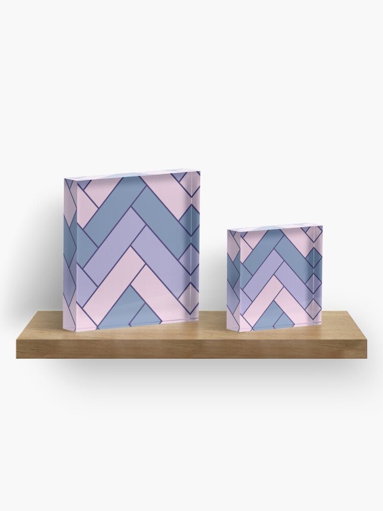 Alternate view of Geometric Pattern: Herringbone: Iris Acrylic Block