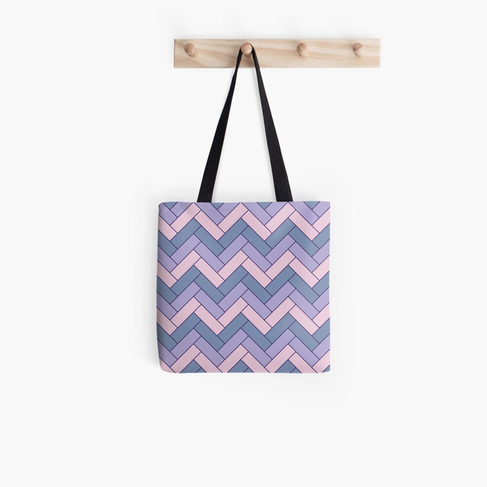 Geometric Pattern: Herringbone: Iris Tote Bag