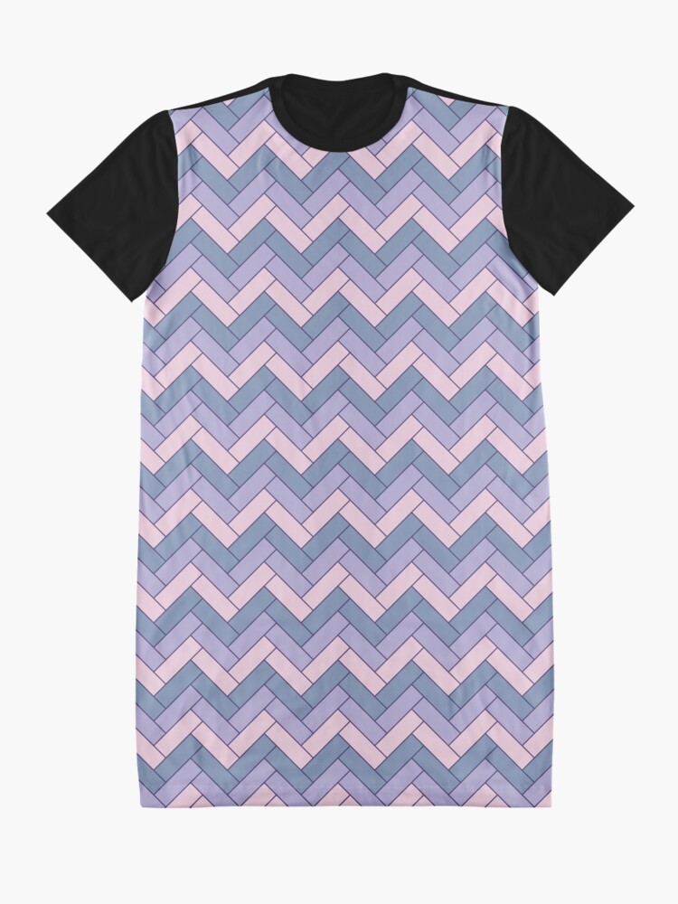 Alternate view of Geometric Pattern: Herringbone: Iris Graphic T-Shirt Dress