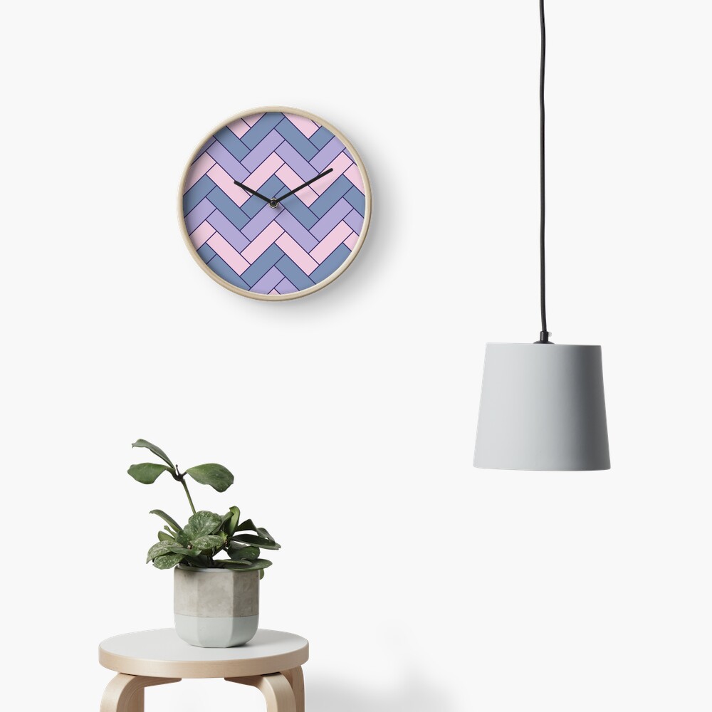 Geometric Pattern: Herringbone: Iris Clock