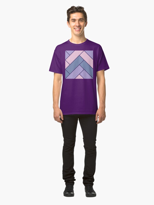 Alternate view of Geometric Pattern: Herringbone: Iris Classic T-Shirt