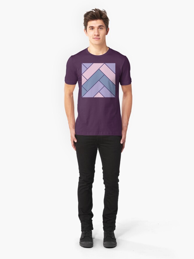 Alternate view of Geometric Pattern: Herringbone: Iris Slim Fit T-Shirt