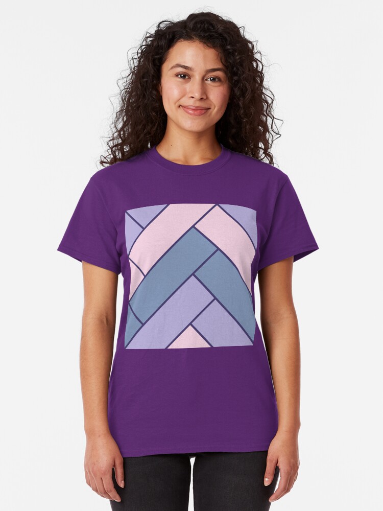 Alternate view of Geometric Pattern: Herringbone: Iris Classic T-Shirt