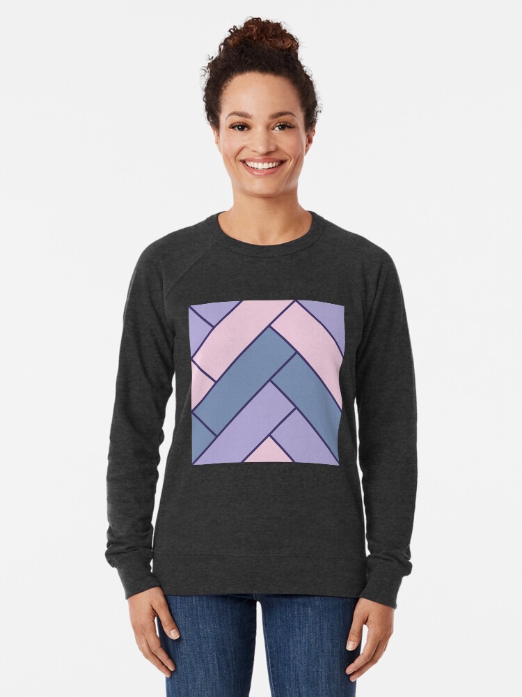 Alternate view of Geometric Pattern: Herringbone: Iris Lightweight Sweatshirt