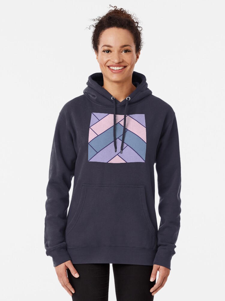 Alternate view of Geometric Pattern: Herringbone: Iris Pullover Hoodie