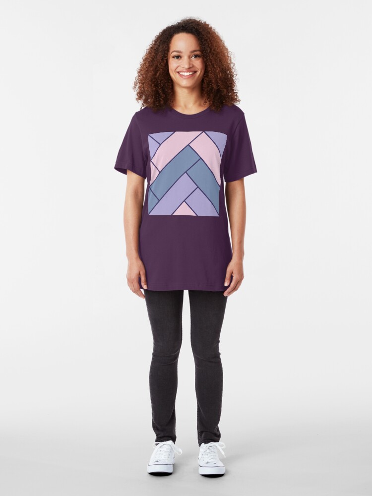 Alternate view of Geometric Pattern: Herringbone: Iris Slim Fit T-Shirt