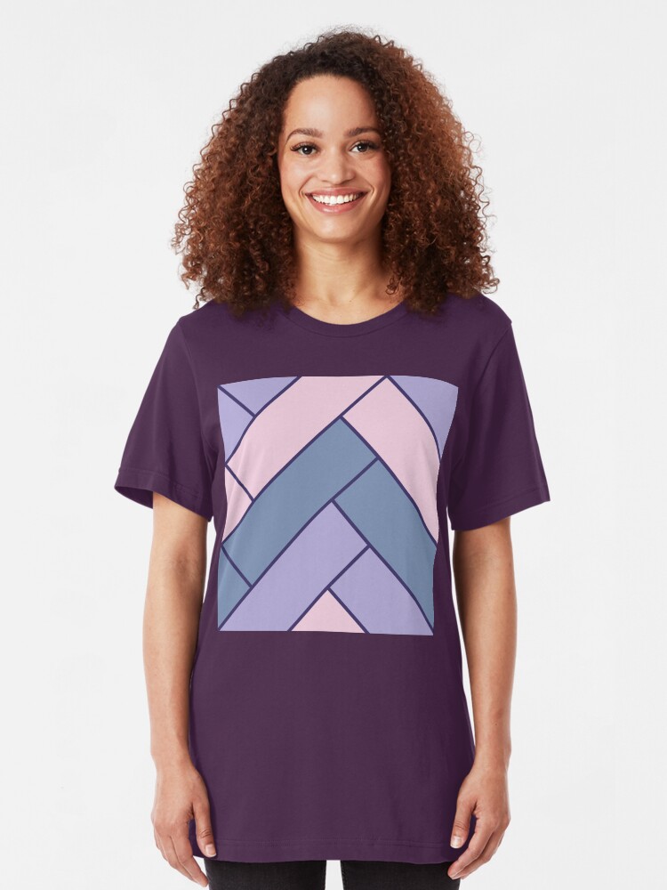 Alternate view of Geometric Pattern: Herringbone: Iris Slim Fit T-Shirt