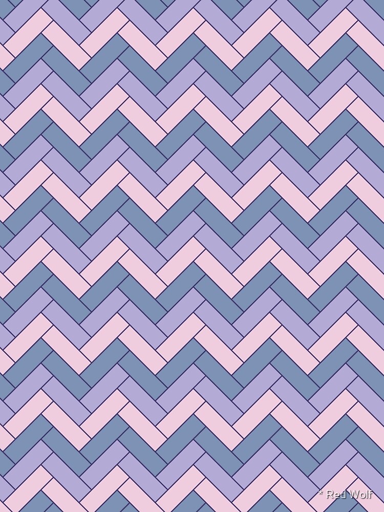 Geometric Pattern: Herringbone: Iris by redwolfoz