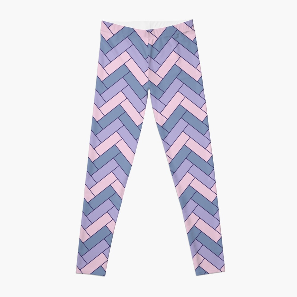 Geometric Pattern: Herringbone: Iris Leggings