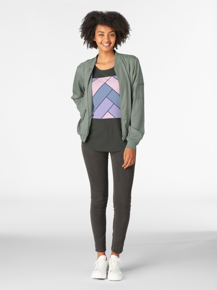 Alternate view of Geometric Pattern: Herringbone: Iris Premium Scoop T-Shirt