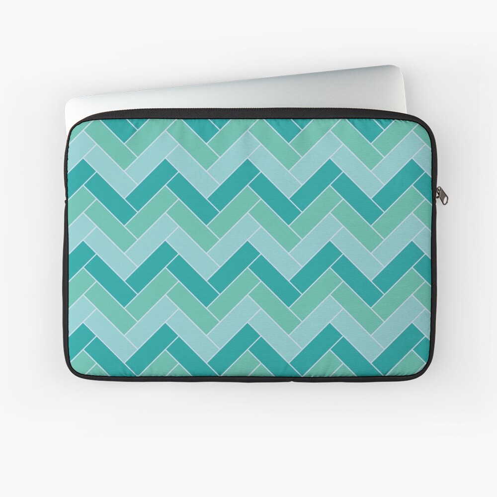 Geometric Pattern: Herringbone: Moss Laptop Sleeve