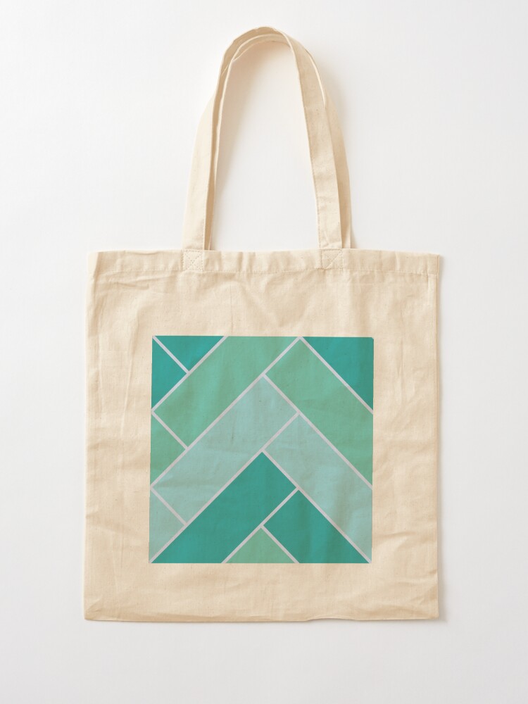 Alternate view of Geometric Pattern: Herringbone: Moss Tote Bag