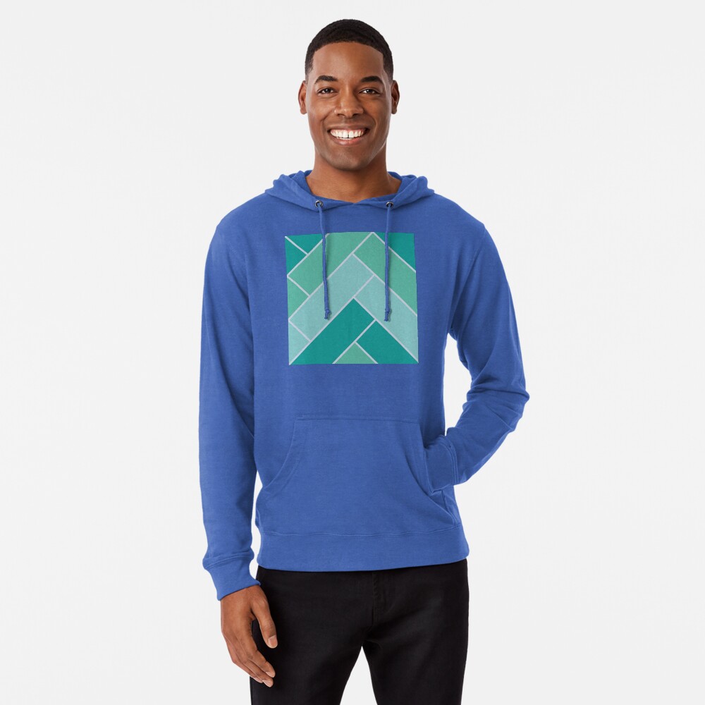 Geometric Pattern: Herringbone: Moss Lightweight Hoodie