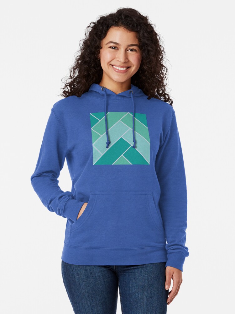 Alternate view of Geometric Pattern: Herringbone: Moss Lightweight Hoodie