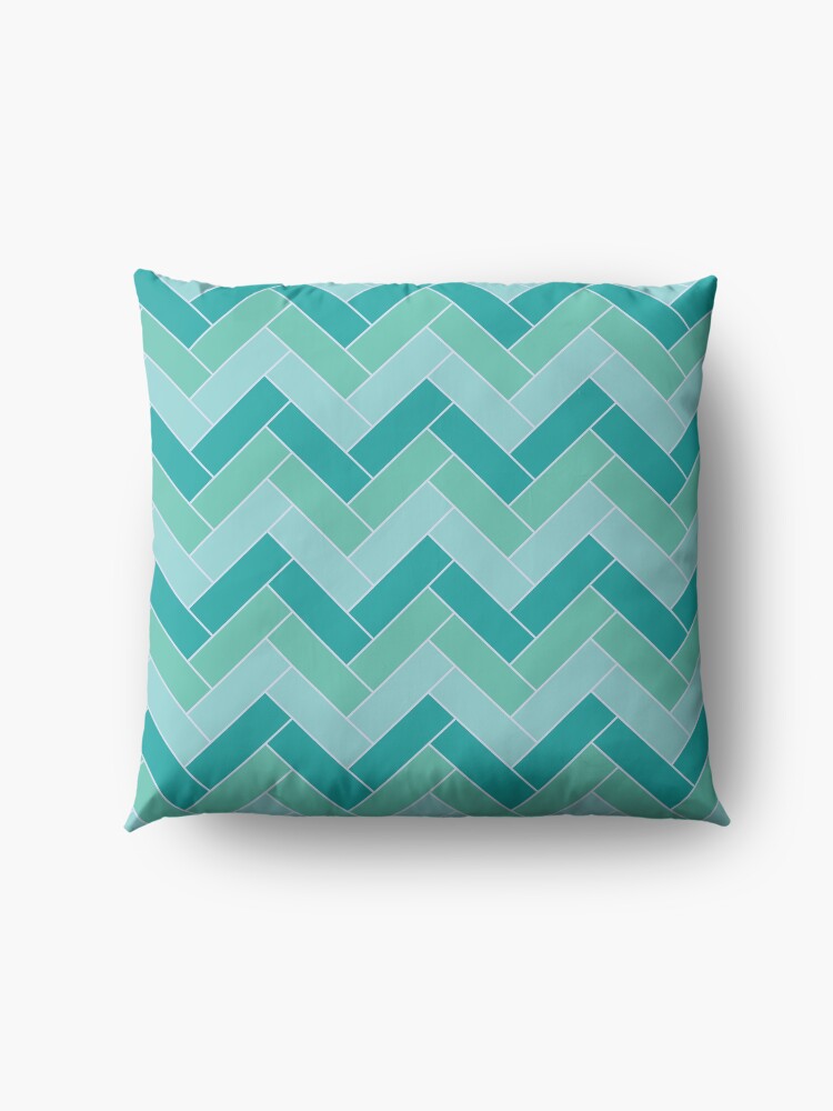 Alternate view of Geometric Pattern: Herringbone: Moss Floor Pillow