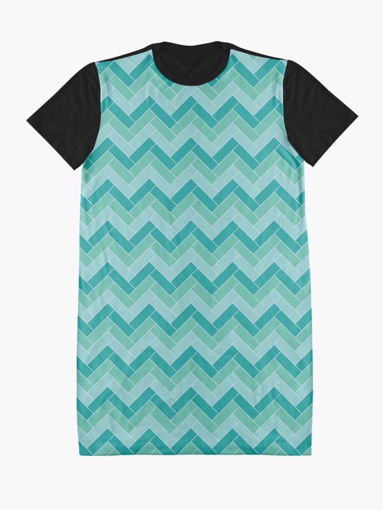 Alternate view of Geometric Pattern: Herringbone: Moss Graphic T-Shirt Dress
