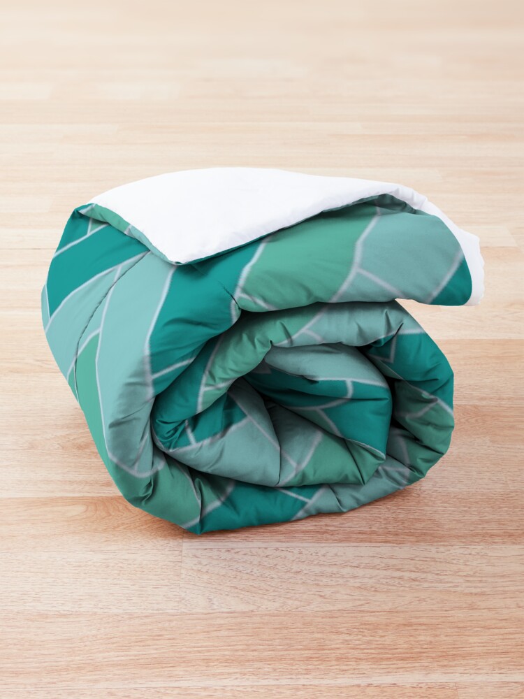 Alternate view of Geometric Pattern: Herringbone: Moss Comforter
