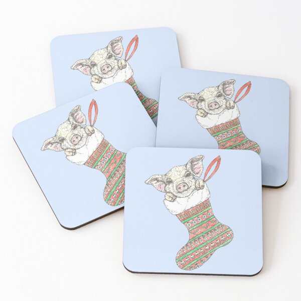 Item preview, Pig in a Christmas Stocking designed and sold by SerenSketches.