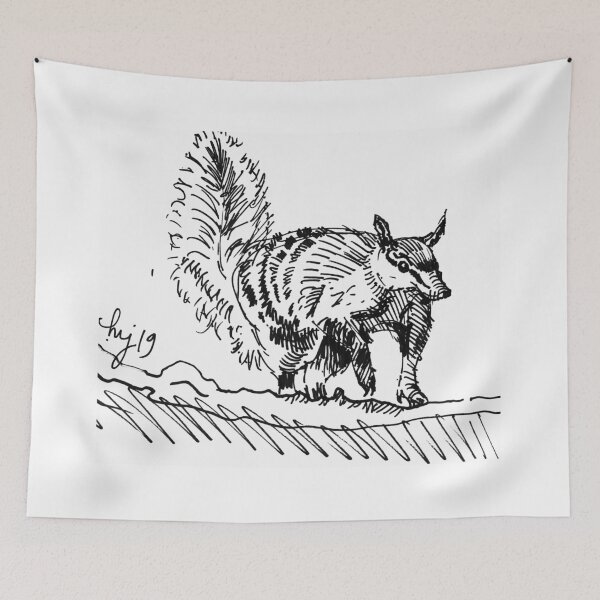 Item preview, numbat drawing - noombat walpurti - striped Australian animal with bushy tail designed and sold by MikeJory.