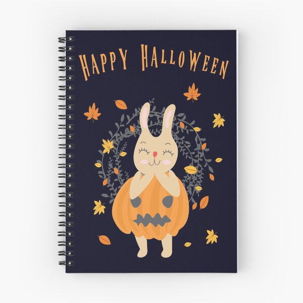 Item preview, Happy Halloween - Cute Autumn Rabbit in Pumpkin designed and sold by madtoyman.