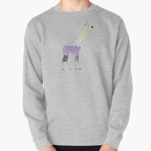 Nonbinary Pride Giraffe Silhouette Pullover Sweatshirt