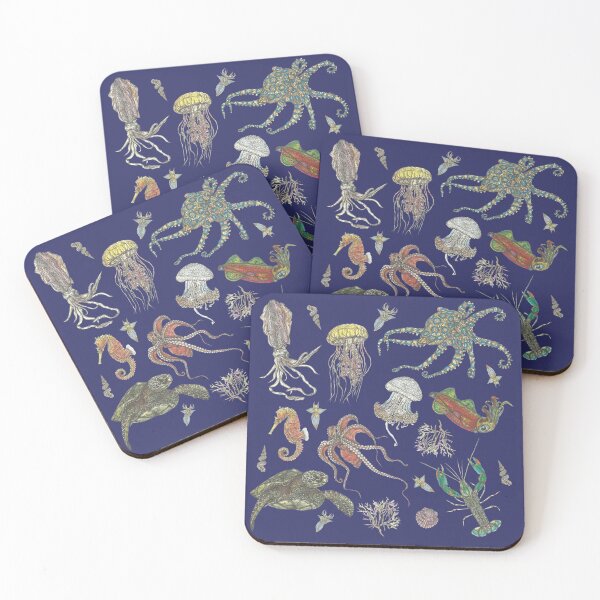 Deep Sea Creatures Coasters (Set of 4)