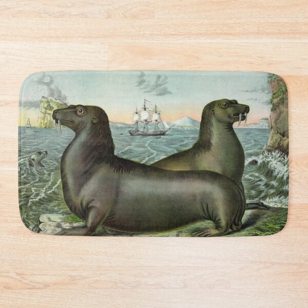 Item preview, Sealions vintage painting designed and sold by Vintage Designs +.