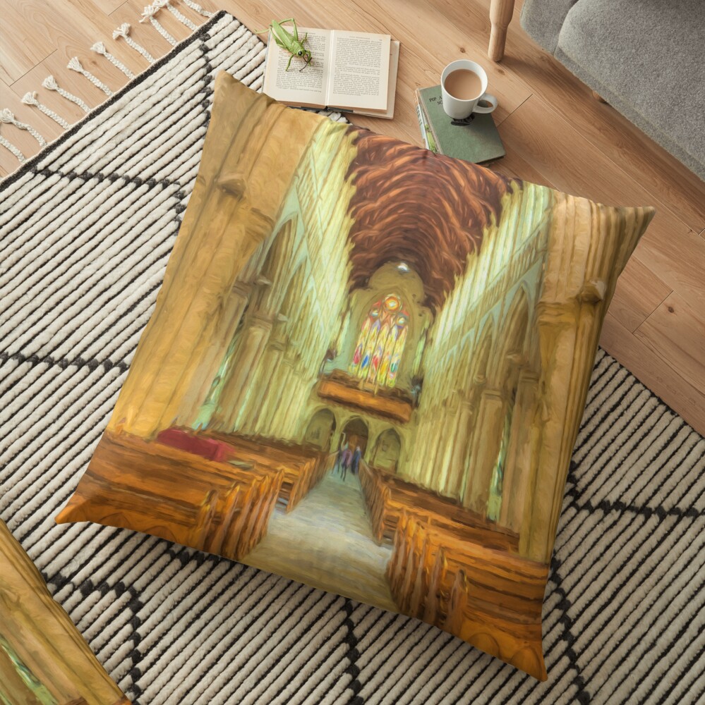 Sacred Heart (digital painting) Floor Pillow