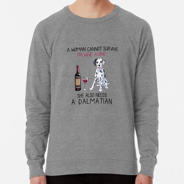 Dalmatian and wine Funny dog Lightweight Sweatshirt
