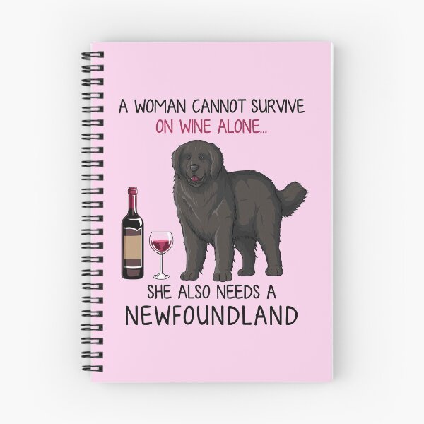 Item preview, Newfoundland and wine Funny dog designed and sold by TeeDoozy.