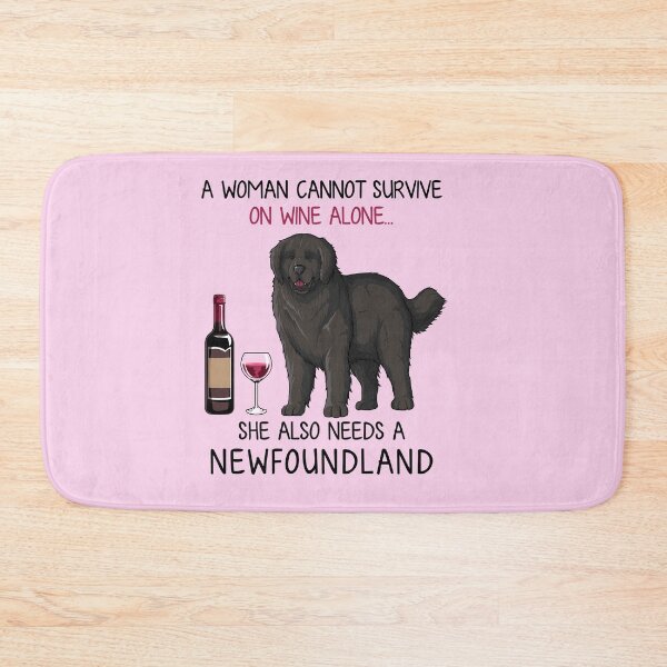 Item preview, Newfoundland and wine Funny dog designed and sold by TeeDoozy.