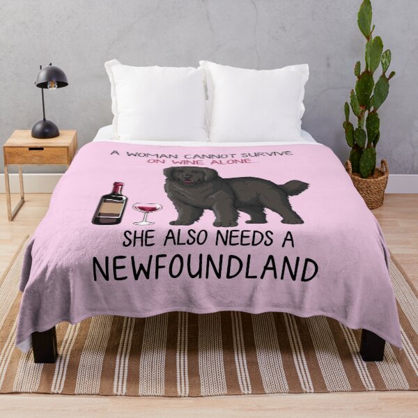 Item preview, Newfoundland and wine Funny dog designed and sold by TeeDoozy.