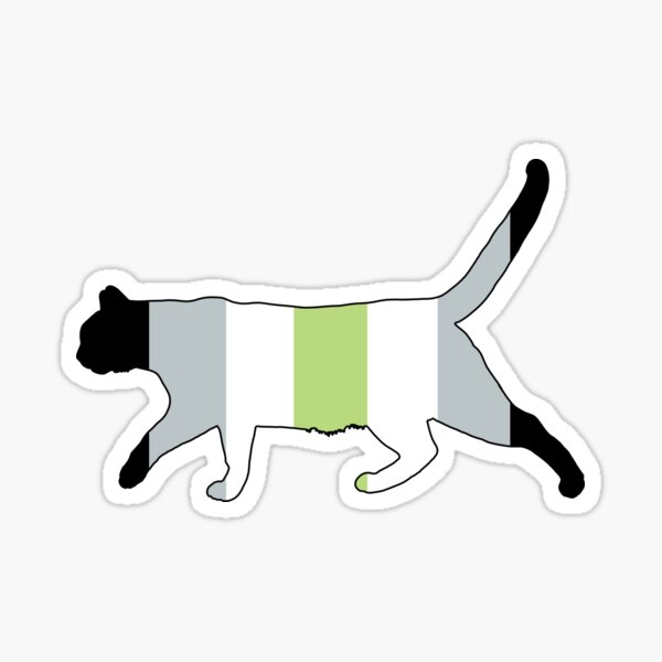 Agender Pride Cat Silhouette Sticker For Sale By Sapphire Skies