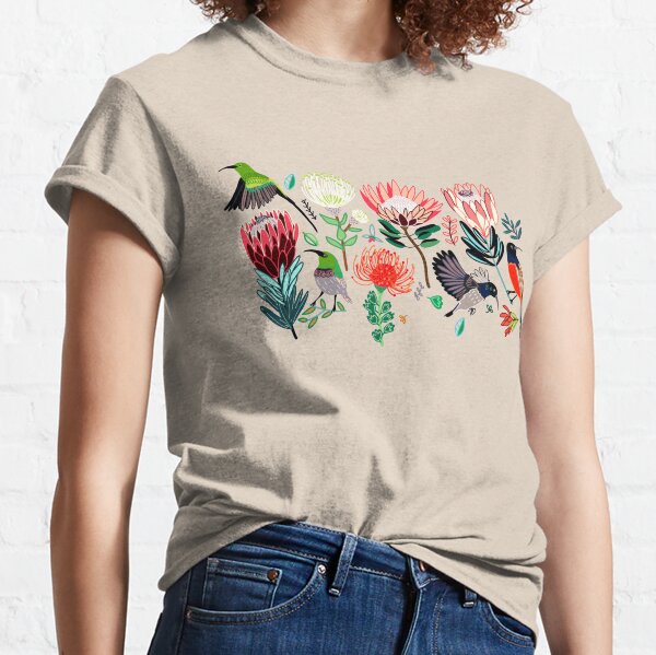 Sunbirds & Proteas On Grey Classic T-Shirt